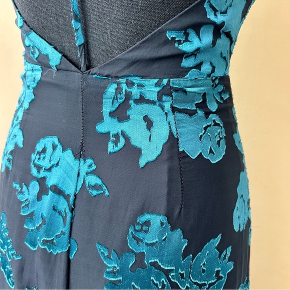 Lovers + Friends Seville Maxi Dress T-Back Jade Blue Black Floral Size XS - Picture 16 of 16